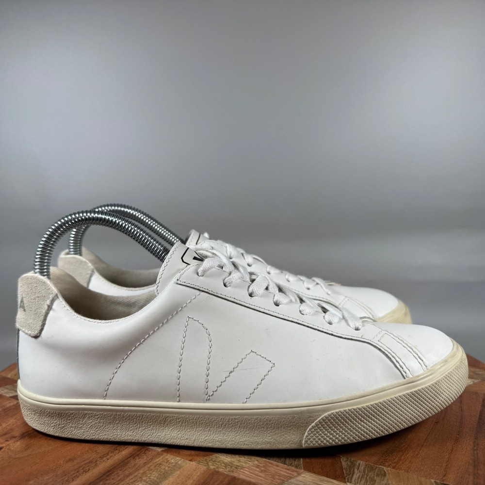 Veja‎ Esplar White Leather Low Top Sneakers Womens Size 7 EUR 38 Sustainable